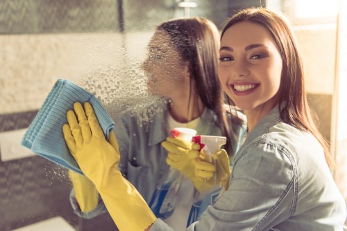 Local cleaners preparing a period property for tenancy handover in W8